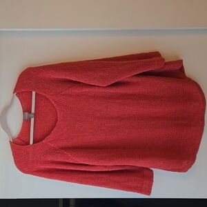 Chico's Vibrant Coral Scoop Neck Sweater Size XLarge